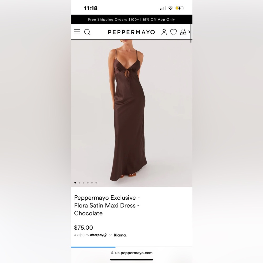 Pepper Mayo Flora Satin maxi dress NWT
